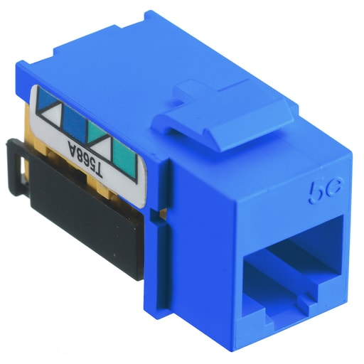 Hubbell Wiring Device - Hubbell NSJ5EB 8-Position Blue T568A/T568B Category 5E Modular Keystone Jack