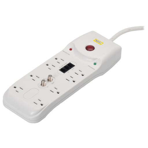 Hubbell Wiring Device - Hubbell HBL8PS2100MA SPD STRP, 8 Receptacle, 2100 J, TEL/FAX, 6'