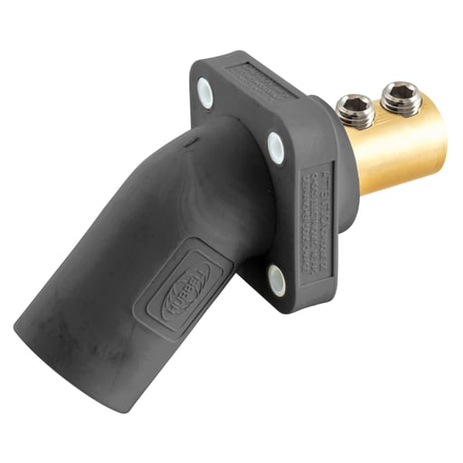 Hubbell Wiring Device - Hubbell HBLMRABK Single Pole, 300/400A ANG INLET, SCRW, BK