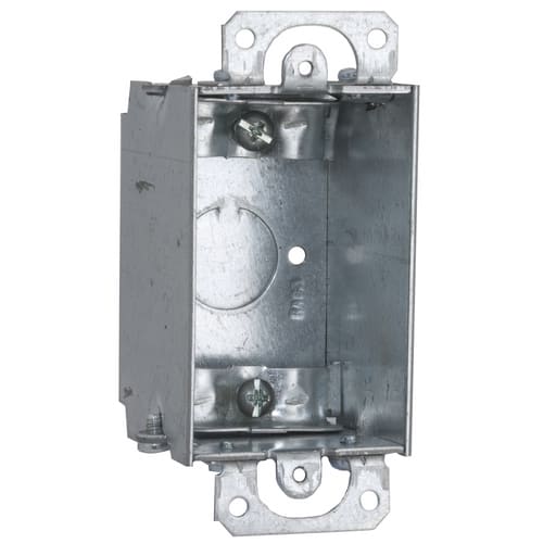 Raco Manufacturing - Raco 445 3" x 2" Switch Box, Gangable, 2" Deep, One 1/2" KO & NMSC Clamps, Plaster Ears