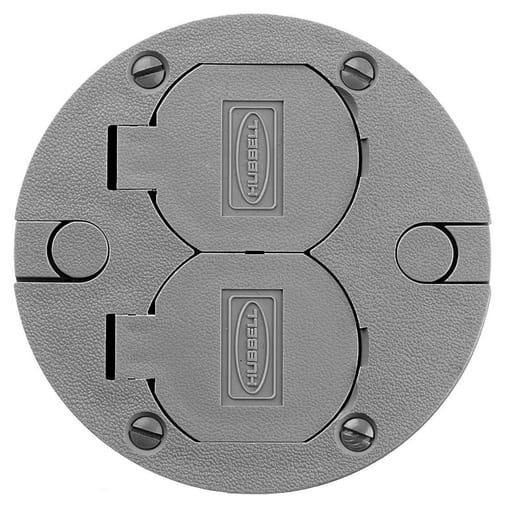 Hubbell Wiring Device - Hubbell PFBRCGYA Non-Metallic Concrete Floor Box Gray Cover