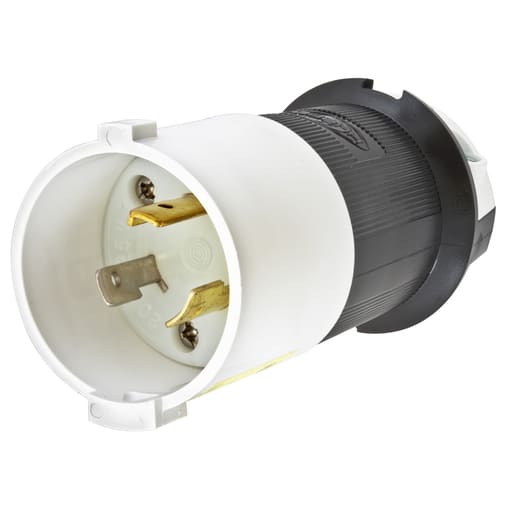 Hubbell Wiring Device - Hubbell HBL2311S 20 Amp 125 Volt 2-Pole 3-Wire NEMA L5-20P Black and White Locking Plug