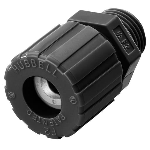 Hubbell Wiring Device - Hubbell SHC2022CRCORDCONN, STR ML, .25-.38", 1/2", NYL, BK
