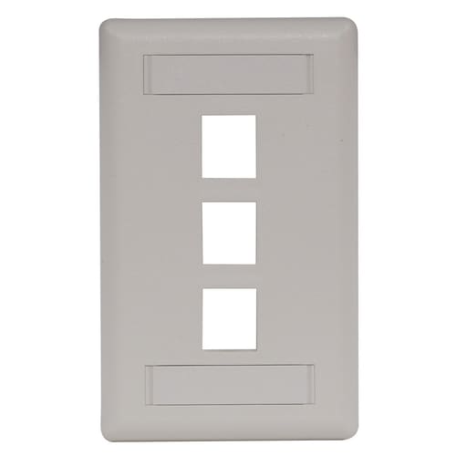 Hubbell Wiring Device - Hubbell Wiring Devices IFP13OW 1-Gang Office White 3-Port Data Communication Face Plate