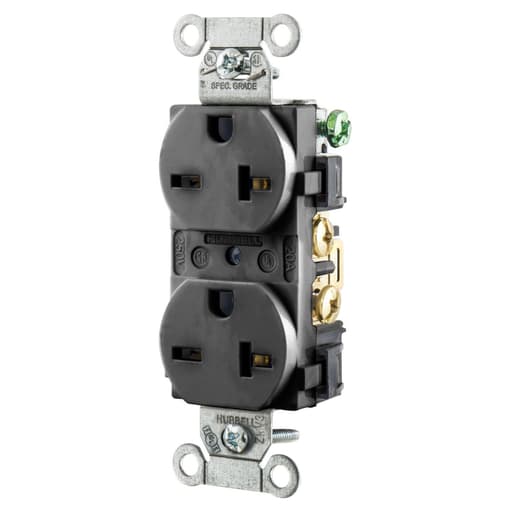 Hubbell Wiring Device - HWDK 5462BK RCPT, DUP, COMM, 20A 24
