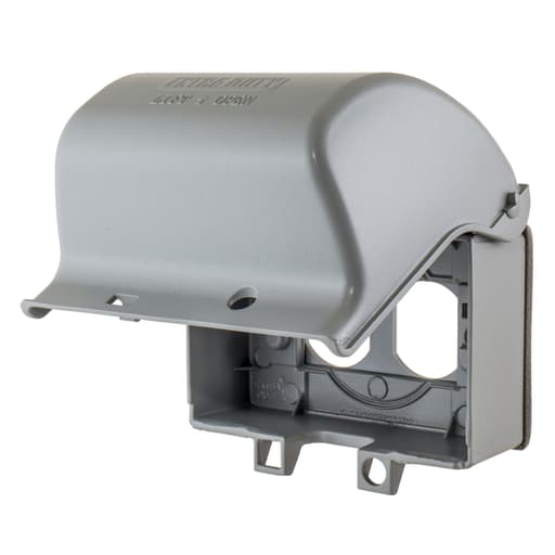 Hubbell Wiring Device - Hubbell WP26EH 1-Gang Gray Cast Aluminum Horizontal Mount Extra Duty Metallic GFCI Cover