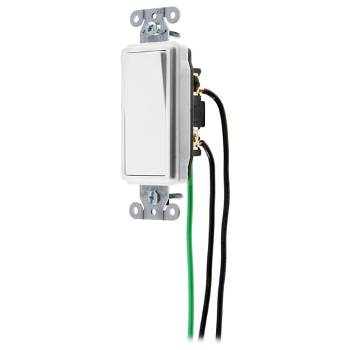 Hubbell Wiring Device - Hubbell DSL320W SWITCH, DECO, 3W, 20A 120/277V, WH, WL