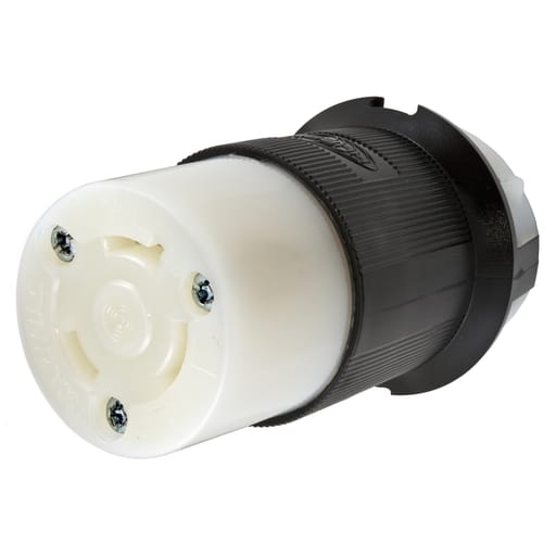Hubbell Wiring Device - Hubbell HBL2633 30 Amp 277 Volt 2-Pole 3-Wire NEMA L7-30R Black and White Locking Connector Body