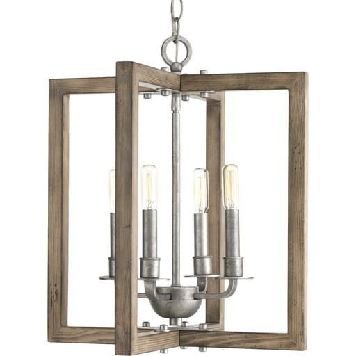 Progress Lighting - Progress P4760-141 Turnbury Collection Four-Light Galvanized Finish Coastal Chandelier Light