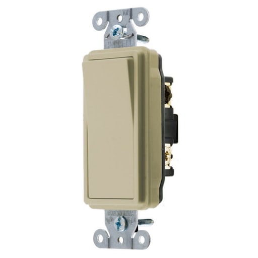 Hubbell Wiring Device - Hubbell DS315I 15 Amp 120/277 VAC 3-Way Ivory Rocker Switch