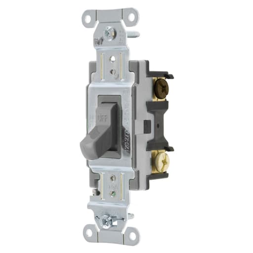 Hubbell Wiring Device - Hubbell CS315-GY 15A 120/277V DP Toggle Switch. Spec Grade Commercial Series - Gray