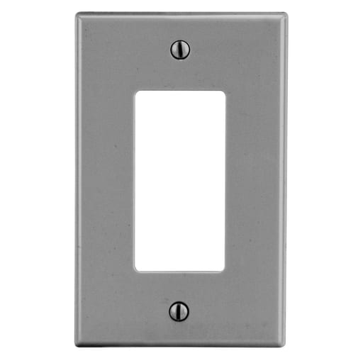 Hubbell Wiring Device - HWDK P26GY WALLPLATE, 1-G, DEC, GY