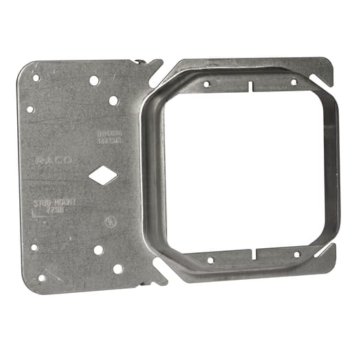 Raco Manufacturing - RACO 779B 4 Inch 3/4 Inch Raised Steel 2-Device Square Box Stud Mount Mud Ring