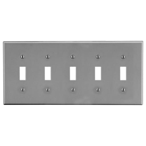Hubbell Wiring Device - HWDK P5GY WALLPLATE, 5-G, 5) TOG, G