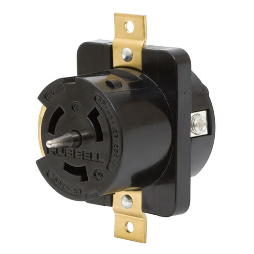 Hubbell Wiring Device - Hubbell CS6369L 50 Amp 125/250 VAC Locking FeMale Receptacle