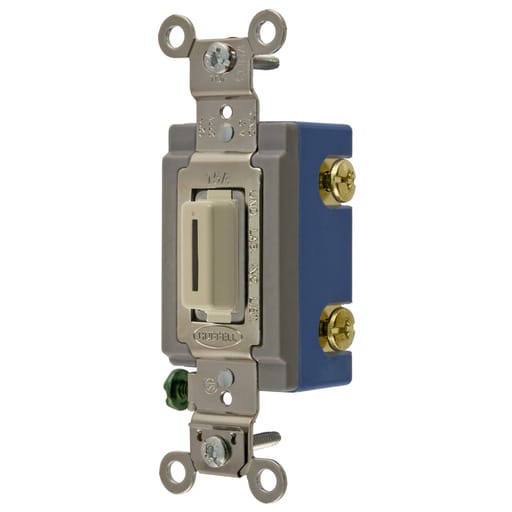 Hubbell Wiring Device - Hubbell HBL1201LI SP TOG, IND GRD, 15A 120/277V, LK, IV