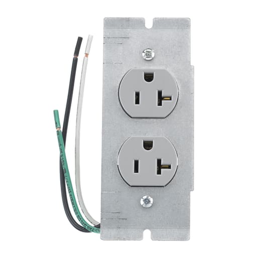 Hubbell Wiring Device - Hubbell PWFBMPCR20GRYCR20GRYP2 w/ PLATE, 2/4/6G, STRANDED