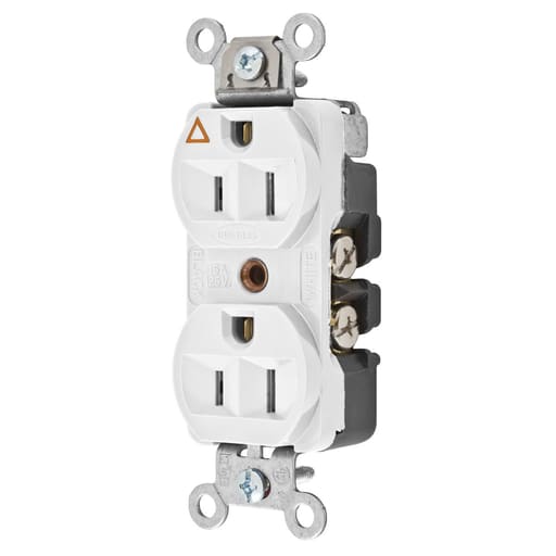 Hubbell Wiring Device - Hubbell CR5252IGWDUP IG, Receptacle, CONST GRD, 15A 125V, WH