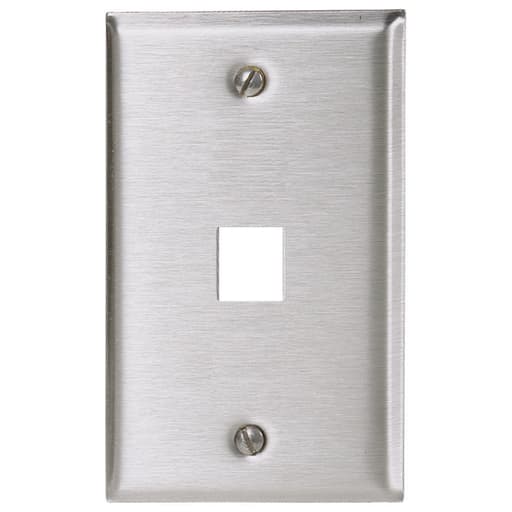 Hubbell Wiring Device - Hubbell SSF11 1-Gang Stainless Steel 1-Port Data Communication Face Plate