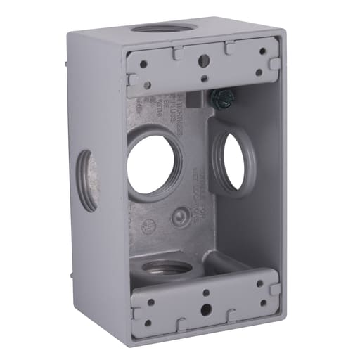 Raco Manufacturing - Raco 5332-0 Single Gang Weatherproof Box, (5) 3/4" Outlets