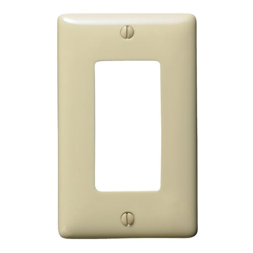 Hubbell Wiring Device - Hubbell NPJ26I 1-Gang Ivory Nylon Medium 1-Decorator Switch Wallplate