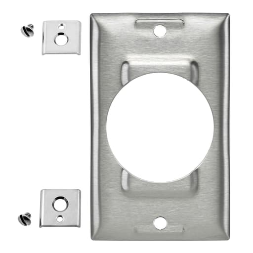 Hubbell Wiring Device - Hubbell SS750 1-Gang Stainless Steel 50 Amp Receptacle Locking Wallplate
