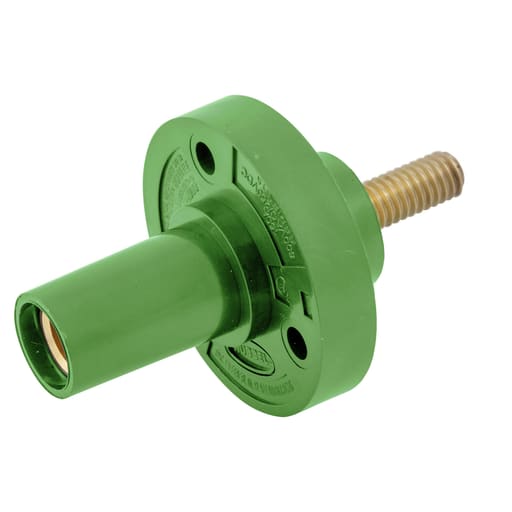 Hubbell Wiring Device - Hubbell HBL15FRSGN SINGLE POLE SER 15 RECEP, STUD, 150A, GN