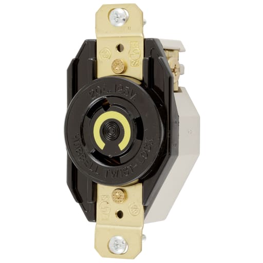 Hubbell Wiring Device - Hubbell HBL2310 20A 125V Twist-Lock Black Nylon Single Flush Receptacle