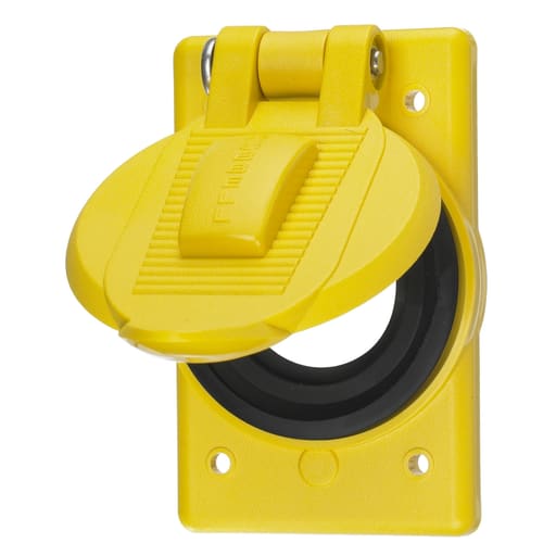 Hubbell Wiring Device - Hubbell HBL74CM25WOA Yellow Thermoplastic Weatherproof Lift Cover