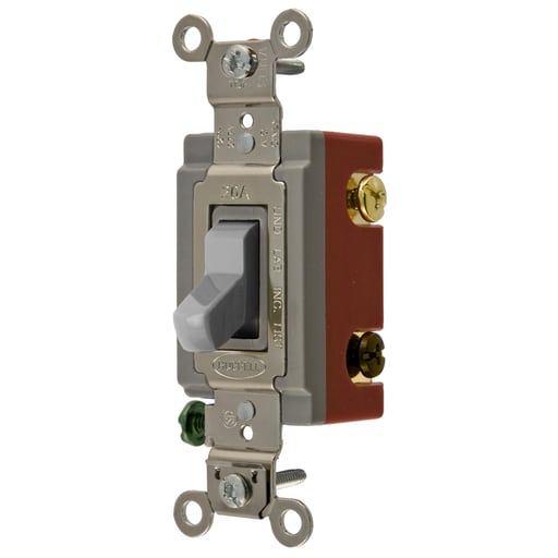 Hubbell Wiring Device - Hubbell HBL1224GY 20 Amp 120/277 VAC 4-Way Gray Toggle Switch
