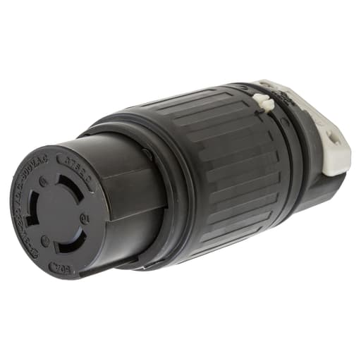 Hubbell Wiring Device - Hubbell HBL3762-C 50A 250V DC/600V AC Twist-Lock Black Nylon Connector Body