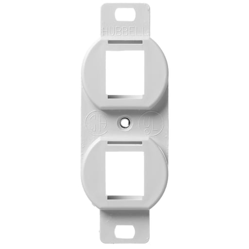 Hubbell Wiring Device - Hubbell BR106W 1-Gang White 2-Port Receptacle Face Plate