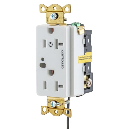Hubbell Wiring Device - Hubbell HBL5362LC1W LOAD CTRL DR, SPLT CIRC, 20A, 5-20R, WH