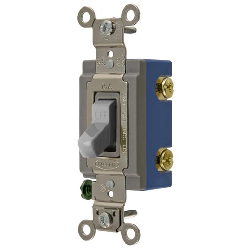 Hubbell Wiring Device - Hubbell HBL1201GY 15 Amp 120/277 VAC 1-Pole Gray Toggle Switch