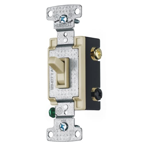 Hubbell Wiring Device - Hubbell Wiring Devices RS415I 15 Amp 120 VAC 4-Way Ivory Toggle Switch