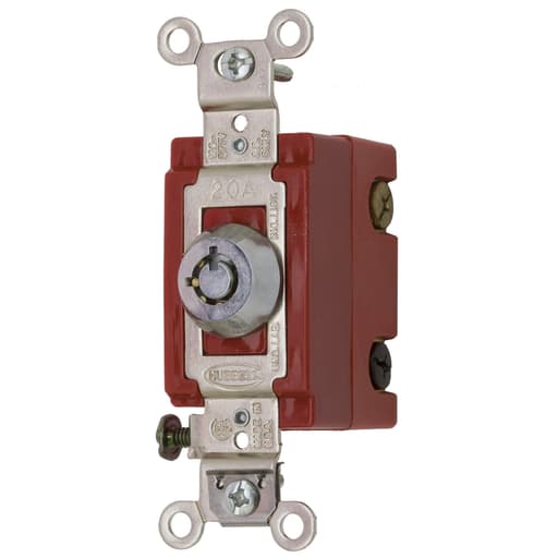 Hubbell Wiring Device - Hubbell Wiring Devices HBL1224RKL 20 Amp 120/277 VAC 4-Way Chrome Locking Toggle Switch