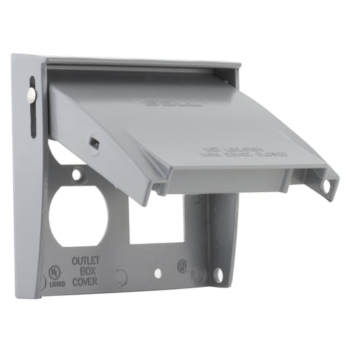 Raco Manufacturing - Bell 5033-0 RAYNTITE® 2-Gang Weatherproof Cover, Duplex / GFCI - Gray