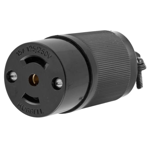 Hubbell Wiring Device - Hubbell HBL7484 15A 125/250V Midget Twist-Lock Black Nylon Connector Body