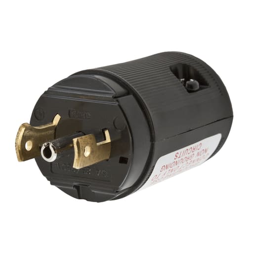 Hubbell Wiring Device - Hubbell HBL7485-V 15A 125/250V Midget Twist-Lock VALISE Black Nylon Plug, Straight