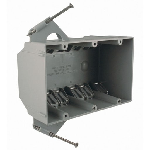 Raco Manufacturing - Raco 7846RAC Three-Gang Non-Metallic Cable Box w/Nails, 44 cu. in.