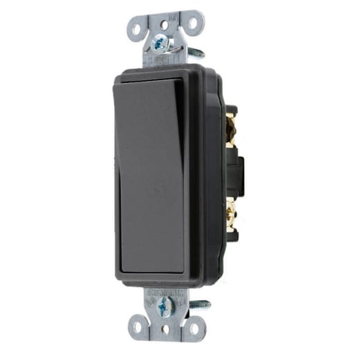 Hubbell Wiring Device - Hubbell DS315BK SWITCH, DECO SER, 3W, 15A 120/277V, BK