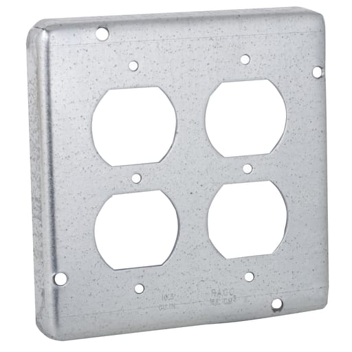 Raco Manufacturing - Raco 979 4-11/16" Square Cover, Exposed Work, 2-Duplex