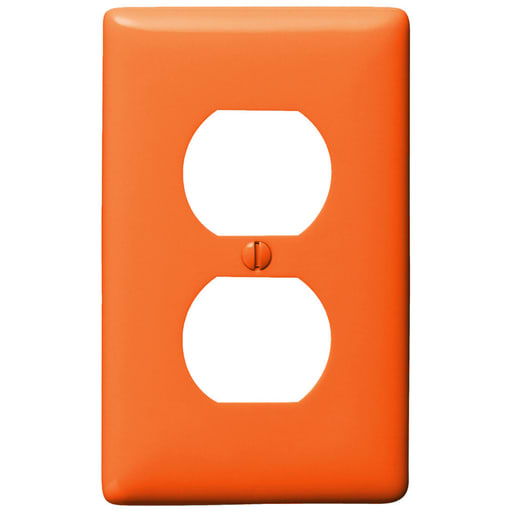 Hubbell Wiring Device - Hubbell NP8OR 1-Gang Orange Nylon Standard 1-Duplex Receptacle Wallplate