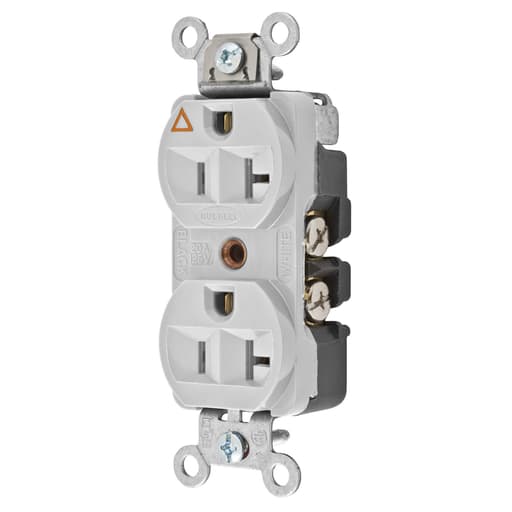 Hubbell Wiring Device - Hubbell CR5352IGOWDUP Receptacle, IG, CONST GRD, 20A 125V, OW