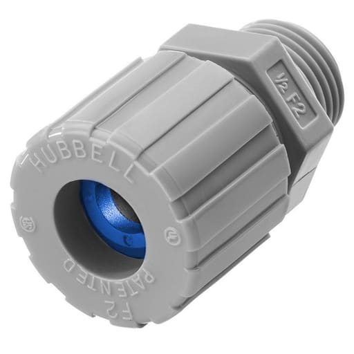 Hubbell Wiring Device - Hubbell / Kellems SHC-1035-CR 3/4" x .38"-.50" Straight Male Cord Connector - Nylon
