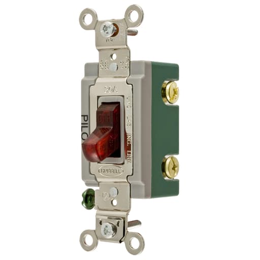Hubbell Wiring Device - Hubbell HBL3031PL SP TOG, IND GRD, 30A 120/277V, PL, RD