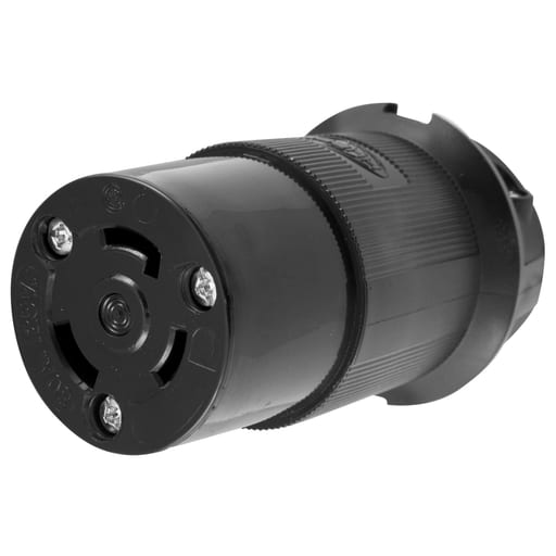 Hubbell Wiring Device - Hubbell HBL2613BK Locking Connector, 30A 125V, L5-30R, BK