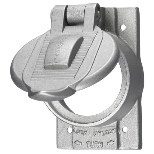 Hubbell Wiring Device - Hubbell HBL7770 1-Gang Cast Aluminum Weatherproof Plate with Lift Cover
