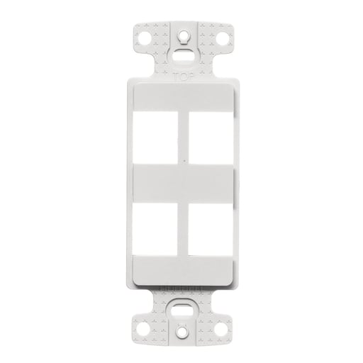 Hubbell Wiring Device - Hubbell NS614W 1-Gang White Thermoplastic 4-Port Box Mount Data Communication Face Plate