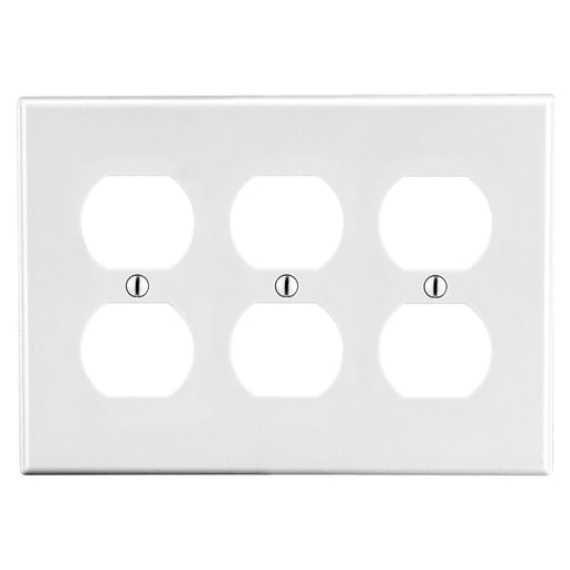 Hubbell Wiring Device - HWDK P83W WALLPLATE, 3-G, 3) DUP, W